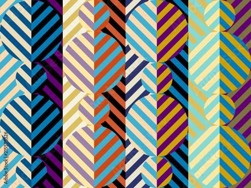 Seamless geometric pattern. Diagonal strips pattern in a patchwork collage style. Vector image.