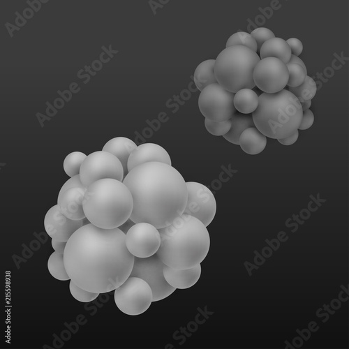 Abstract molecules structure with particles. Atoms. Graphic concept for your design