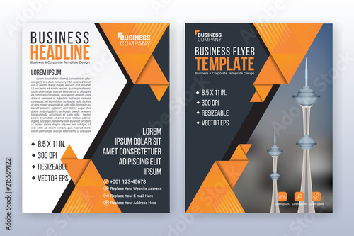 Modern business annual report template. Multipurpose flyter background
