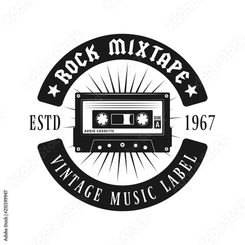 Audio cassette vector music black emblem isolated