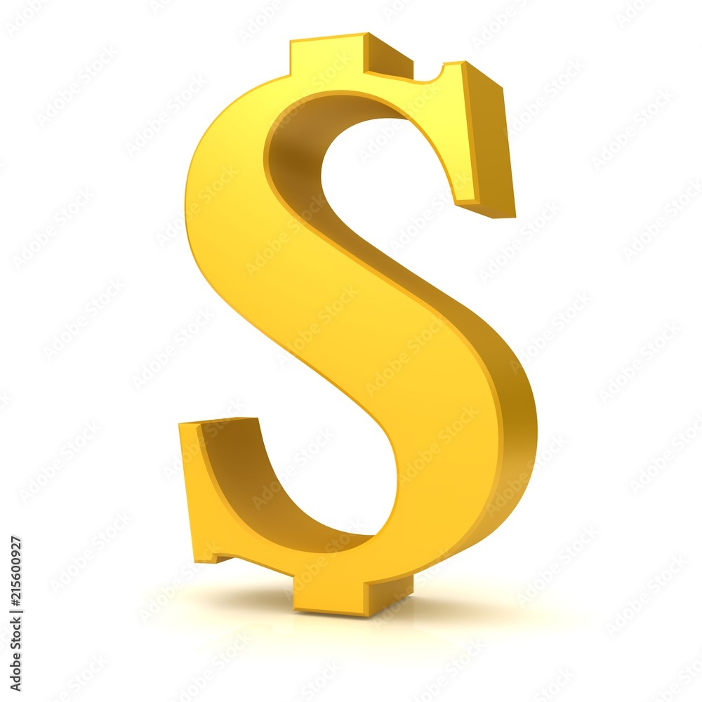 Naklejka premium golden dollar sign 3d isolated