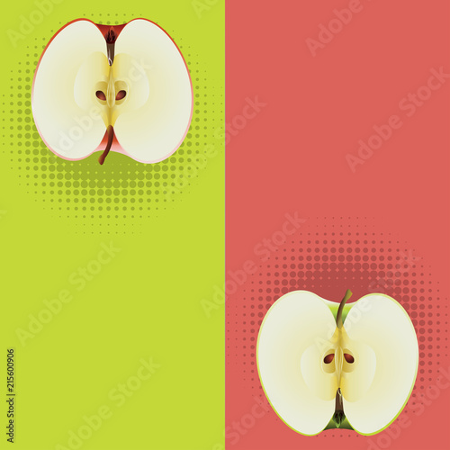 Apples halves pop art