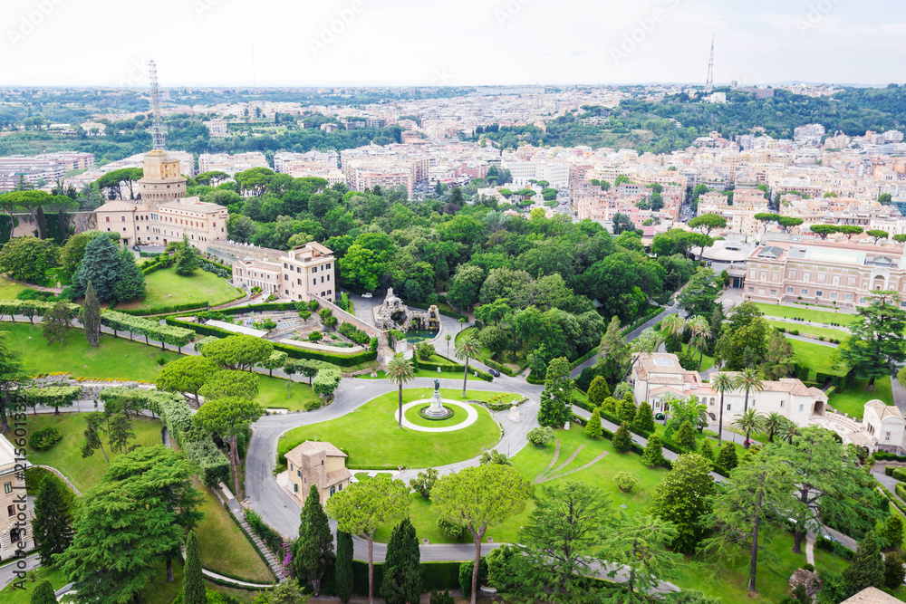 Aerial view on Vatican Gardens