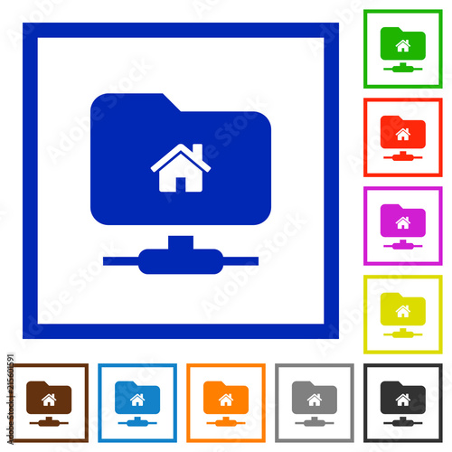 FTP home directory flat framed icons