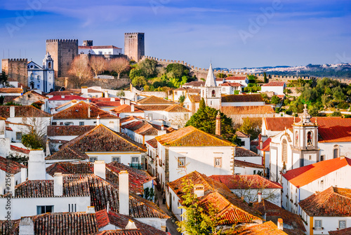 Obidos stonewalled city in Portugal photo