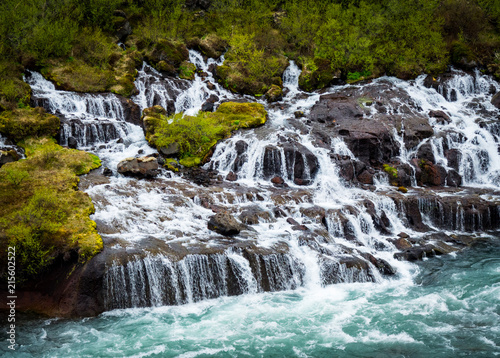 Hraunfossar waterfall in Iceland