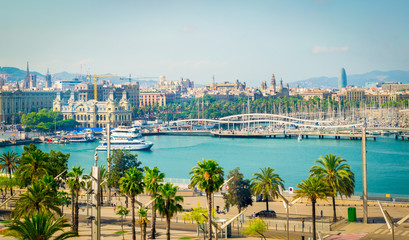 Wandcirkels Barcelona Jachthaven Port Vell in Barcelona  © Nancy Pauwels