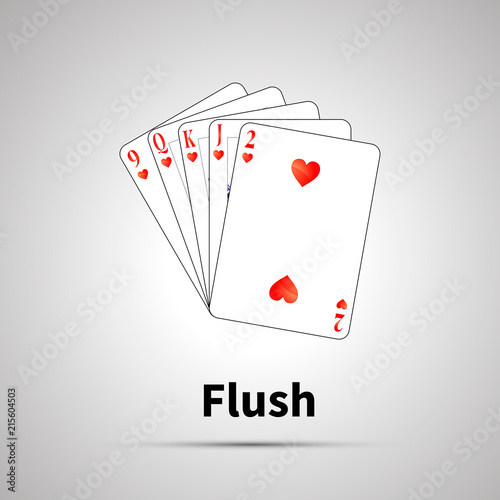 Flush poker combination with shadow photo