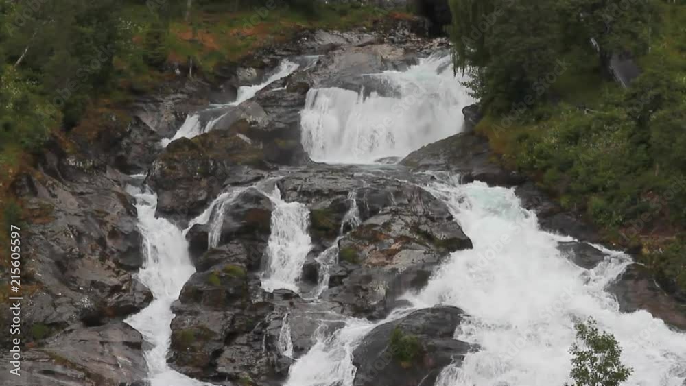 Small falls on hillside. Hellesylt, Norway Small falls on hillside. Hellesylt, Norway