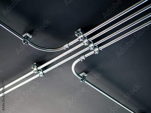 Electric wire in aluminum pipes