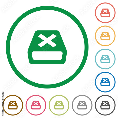 Uninstall flat icons with outlines