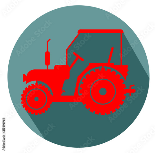 red tractor flat design icon vector eps 10