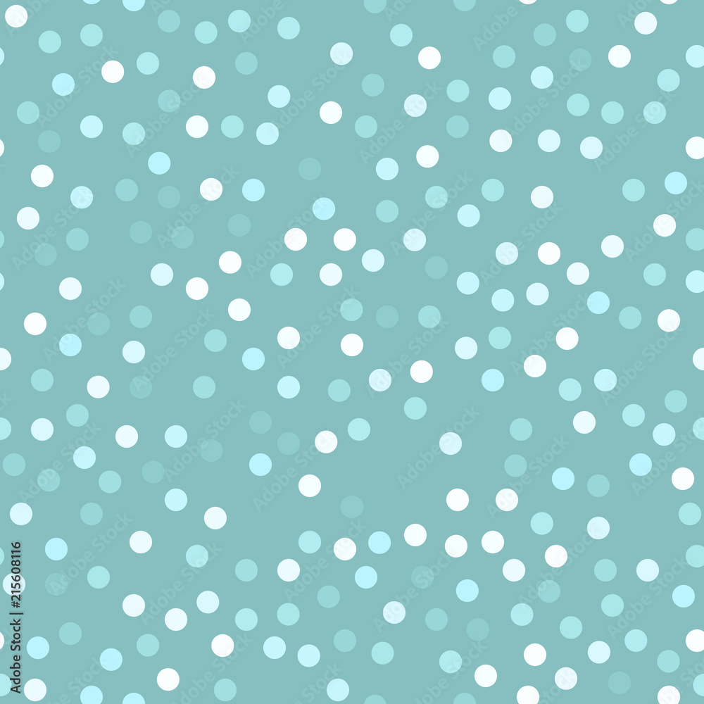 Glitter seamless texture. Actual mint particles. Endless pattern made of sparkling circles. Cool abs