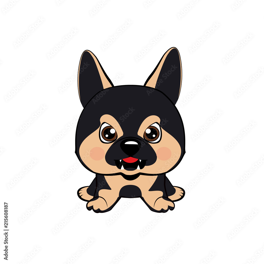 Vector illustration of Angry puppy. German Shepherd. Vector illustration of Angry puppy. German Shepherd.