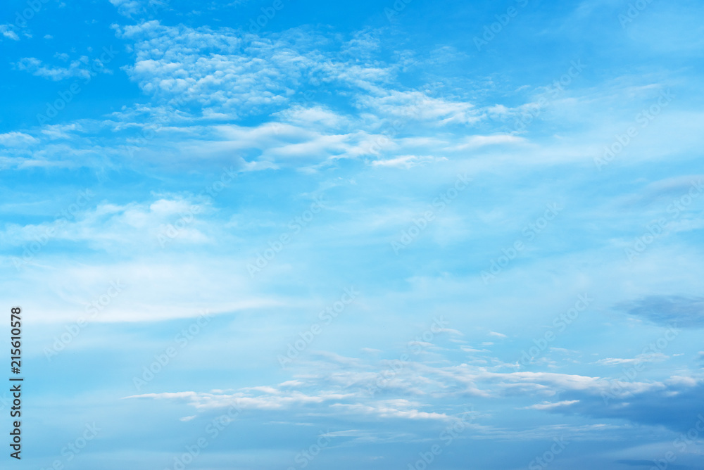 Beautiful blue sky with clouds. The texture of the sky. Background