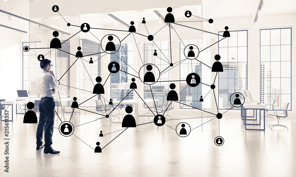 Networking and social communication concept as effective point f