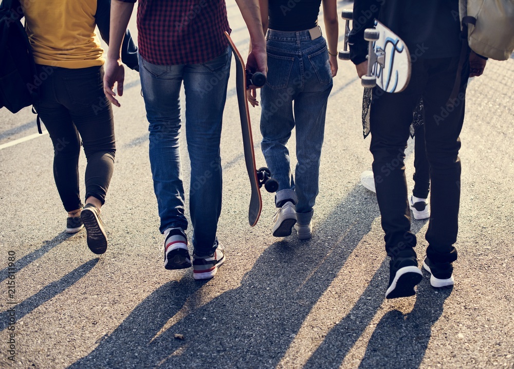 Group of school friends outdoors lifestyle