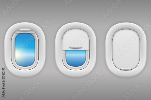 airplane window porthole stock vector illustration