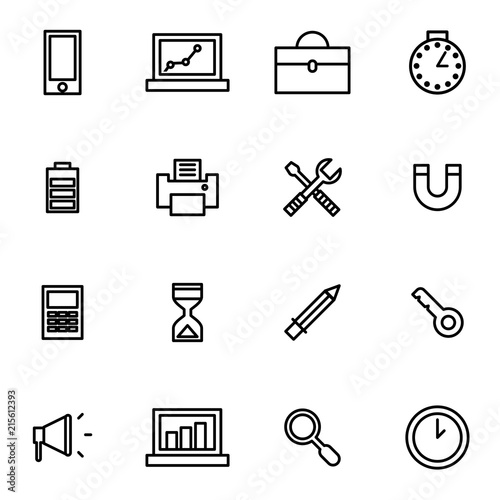 Hardware and devices icon set simple flat style vector illustration