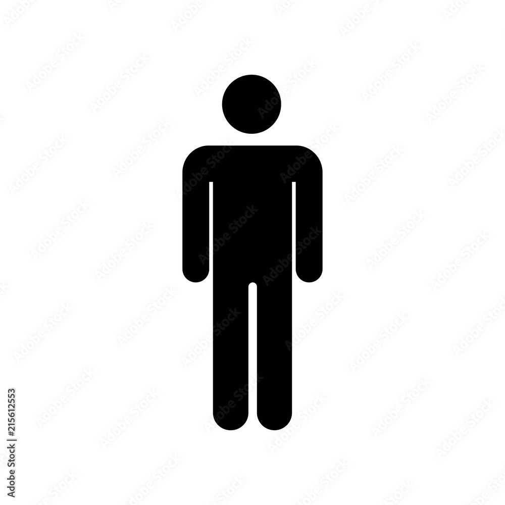Man silhouette icon vector icon. Simple element illustration. Man
