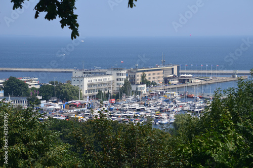Marina jachtowa w Gdyni latem, Pomorze/Yacht marina in Gdynia by summer time,...