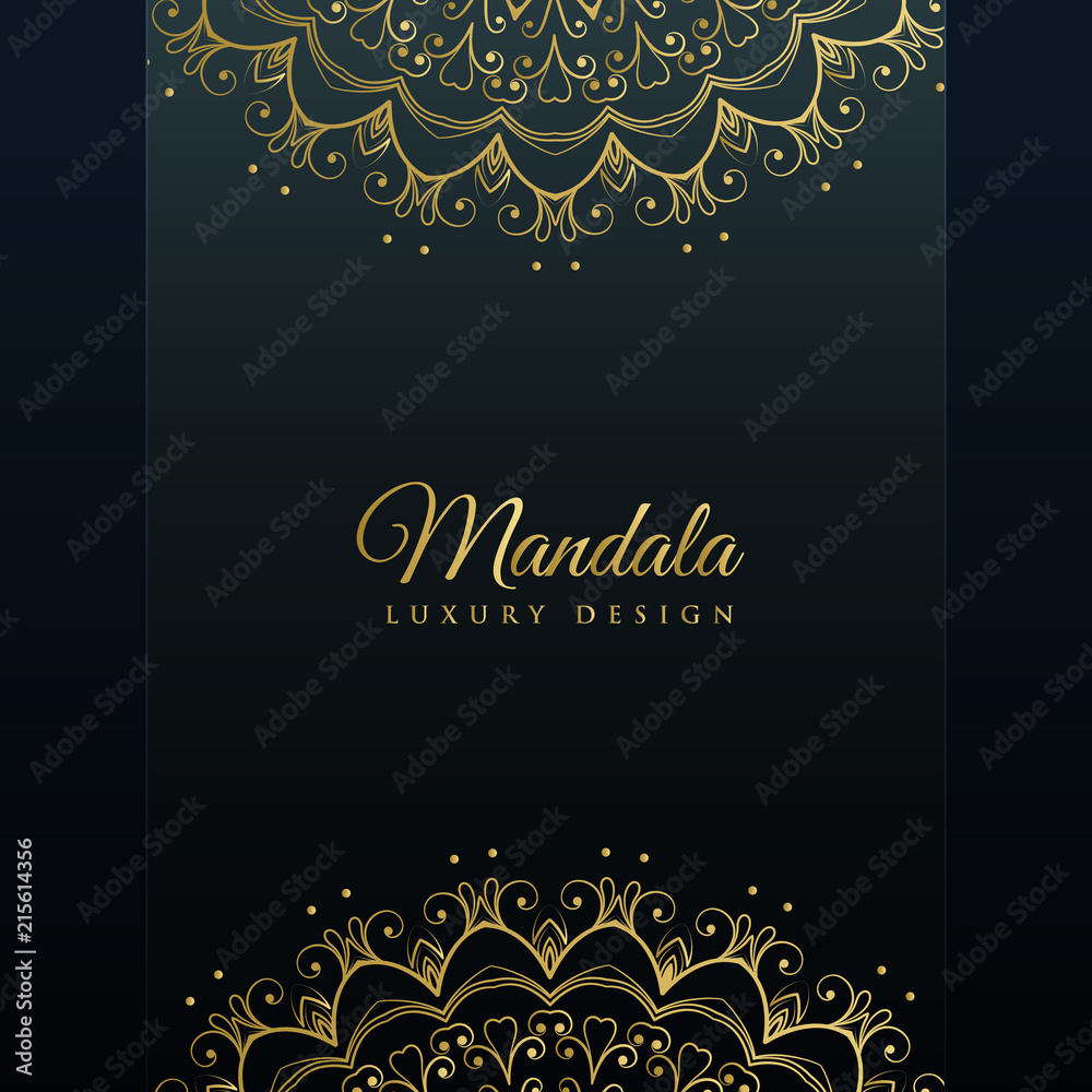 dark background with golden mandala decoration