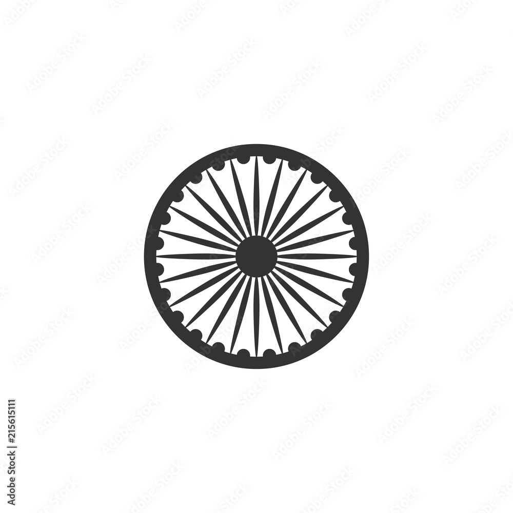 Indian flag wheel vector icon