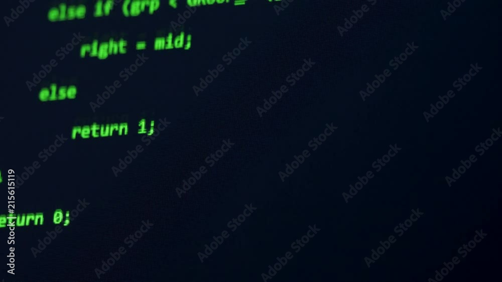 Code is scrolled up, close up. Code is scrolled up, close up.