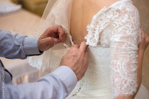 bride lace wedding dress