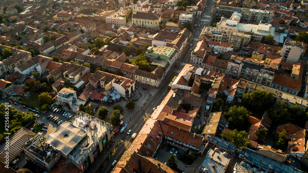 Drone photo of Belgrade and Zemun in Serbia