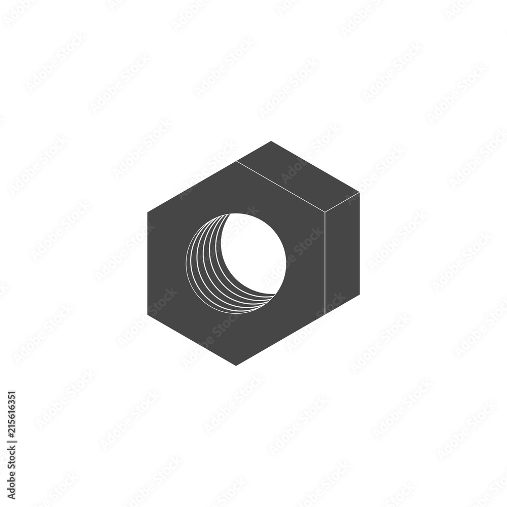Fototapeta premium Metal Steel Screw Nut Icon 
