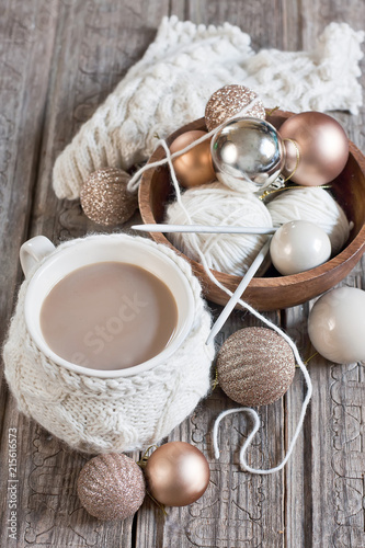 Christmas coffee and balls