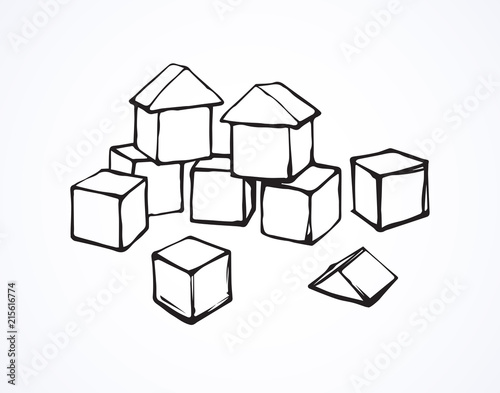 Children's cubes. Vector drawing