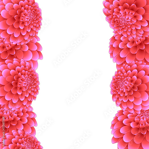Fototapeta Naklejka Na Ścianę i Meble -  Pink Dahlia Border