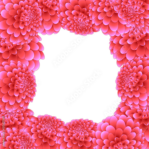 Fototapeta Naklejka Na Ścianę i Meble -  Pink Dahlia Border