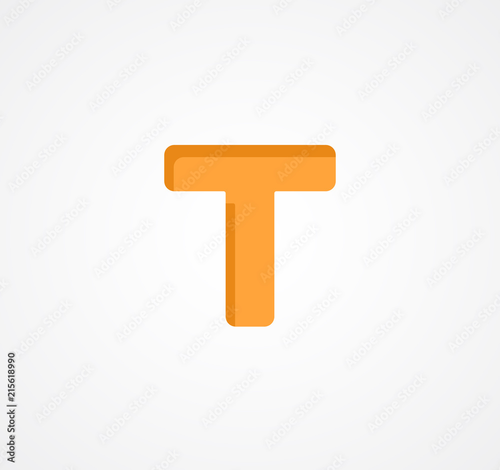 Letter T. Bold geometric font element. Modern vector alphabet symbol. Letter T. Bold geometric font element. Modern vector alphabet symbol.