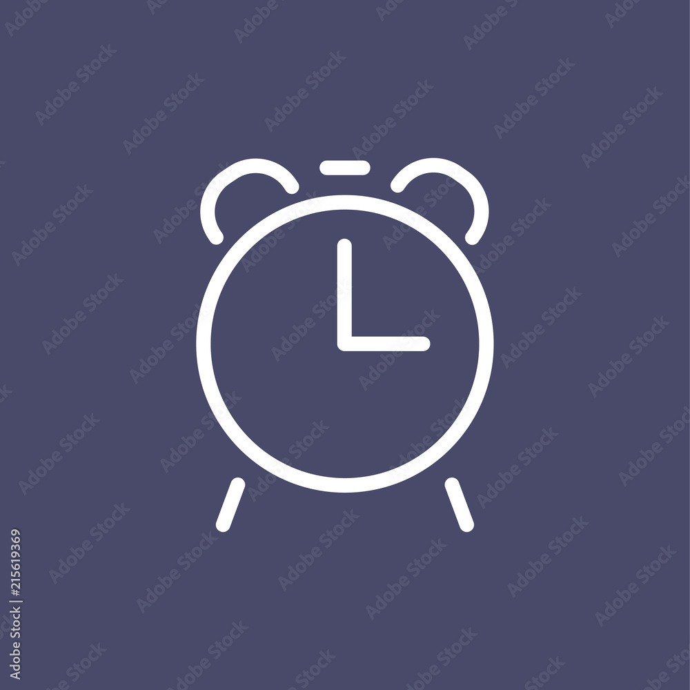 Alarm clock icon simple flat style outline illustration Alarm clock icon simple flat style outline illustration