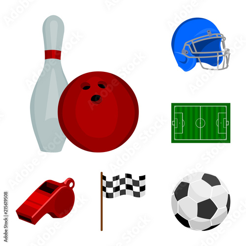 Different kinds of sports cartoon icons in set collection for design. Sport equipment vector symbol stock web illustration.