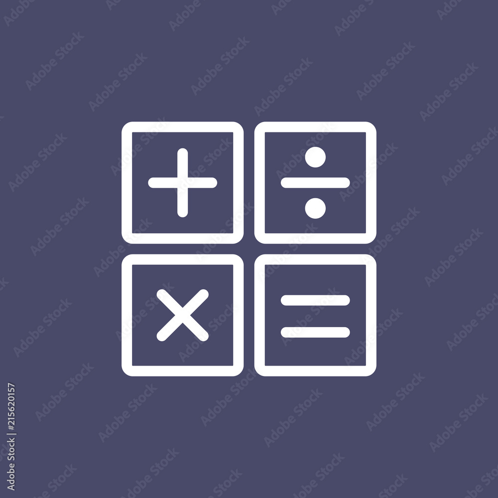 Calculator icon simple flat style outline illustration Calculator icon simple flat style outline illustration