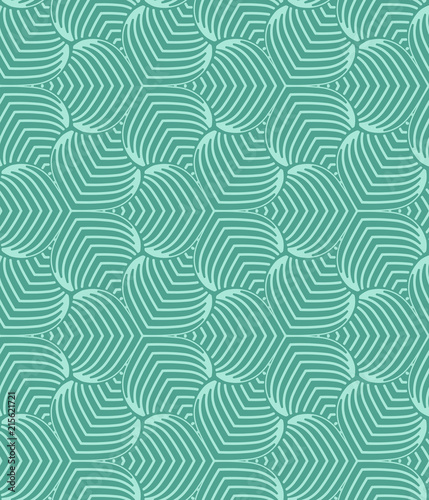 Green geometric stylized succulent leaves pattern Graphic floral background. Vector seamless repeat.