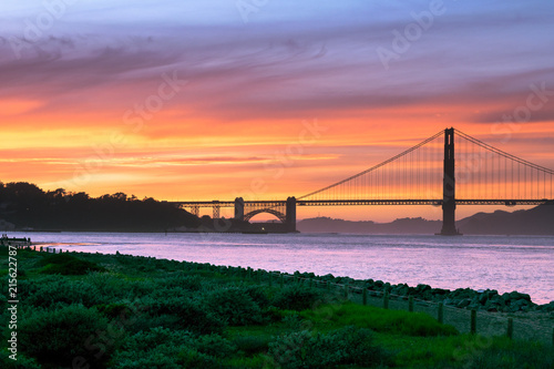 Golden Gate Bridge, Crissy Field, Alcatraz island, San Francisco, California, USA