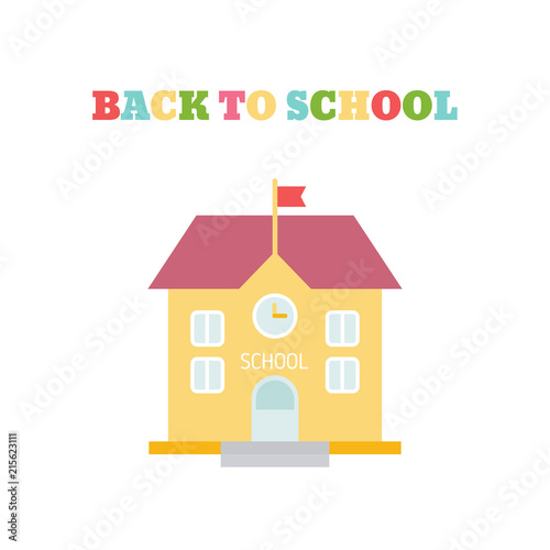 School building in flat style.