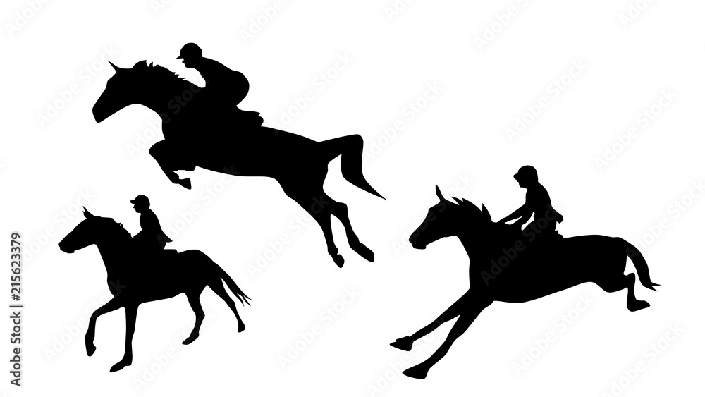 Horses Jumps Silhouette