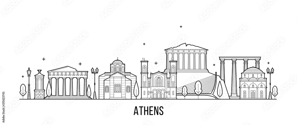 Athens skyline Greecevector city building