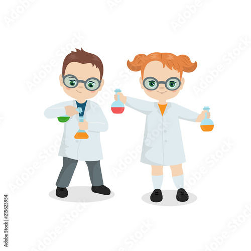 Scientist kids vector