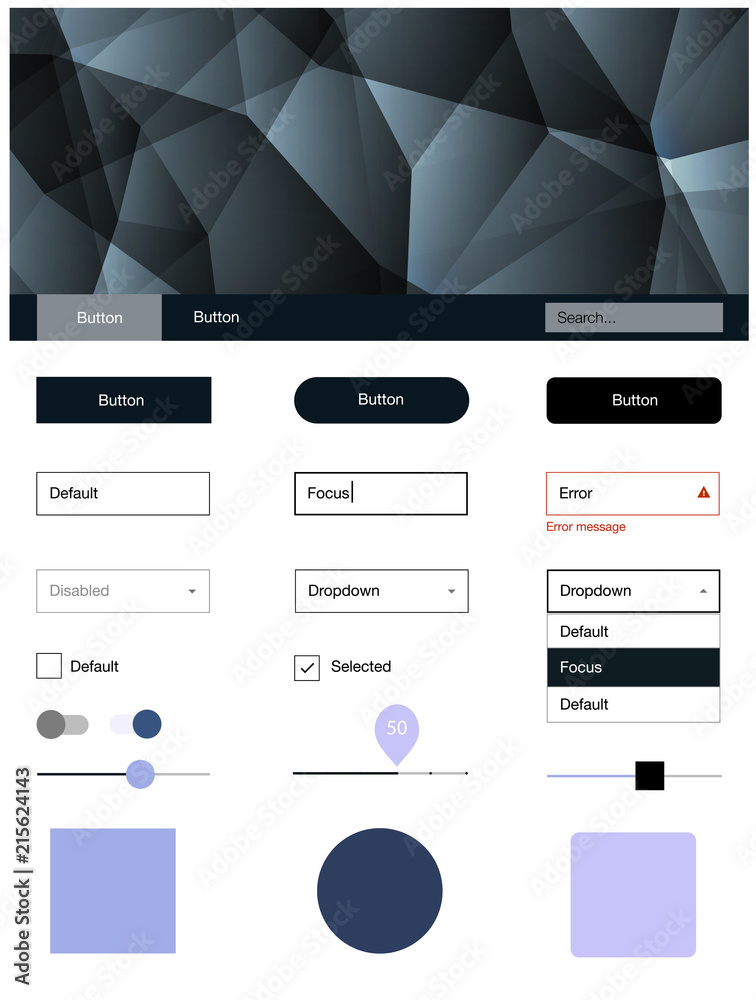 Dark Purple vector wireframe kit with crystals. Dark Purple vector wireframe kit with crystals.