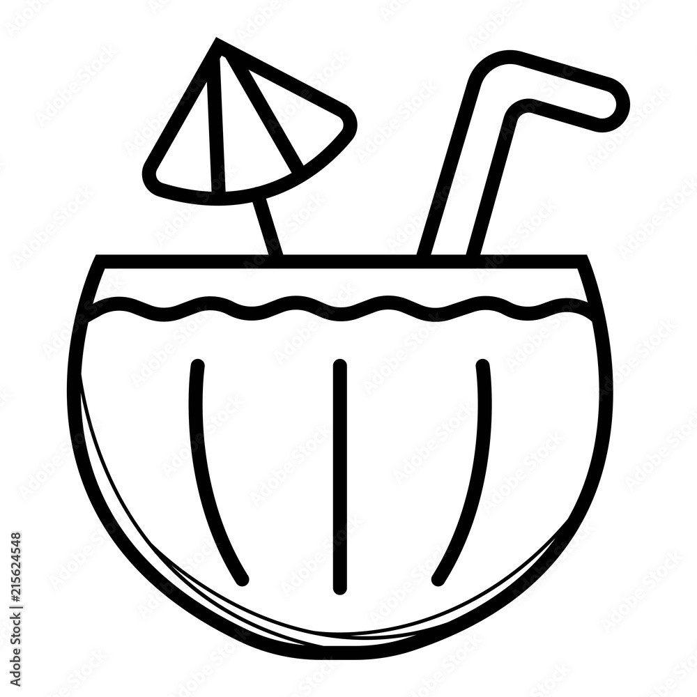 Coconut cocktail icon Coconut cocktail icon