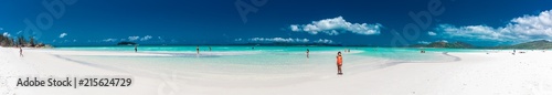 WHITSUNDAYS, AUS - SEPT 22 2017: Amazing Whitehaven Beach in the Whitsunday Islands, Queensland