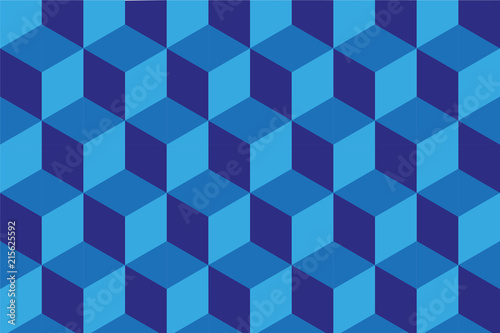 Cubos de color azul.