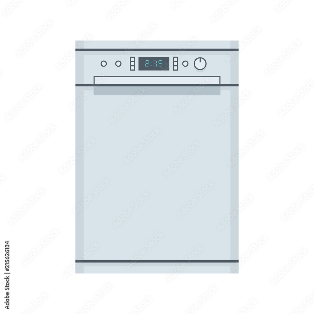 Dishwasher. flat style. isolated on white background Dishwasher. flat style. isolated on white background